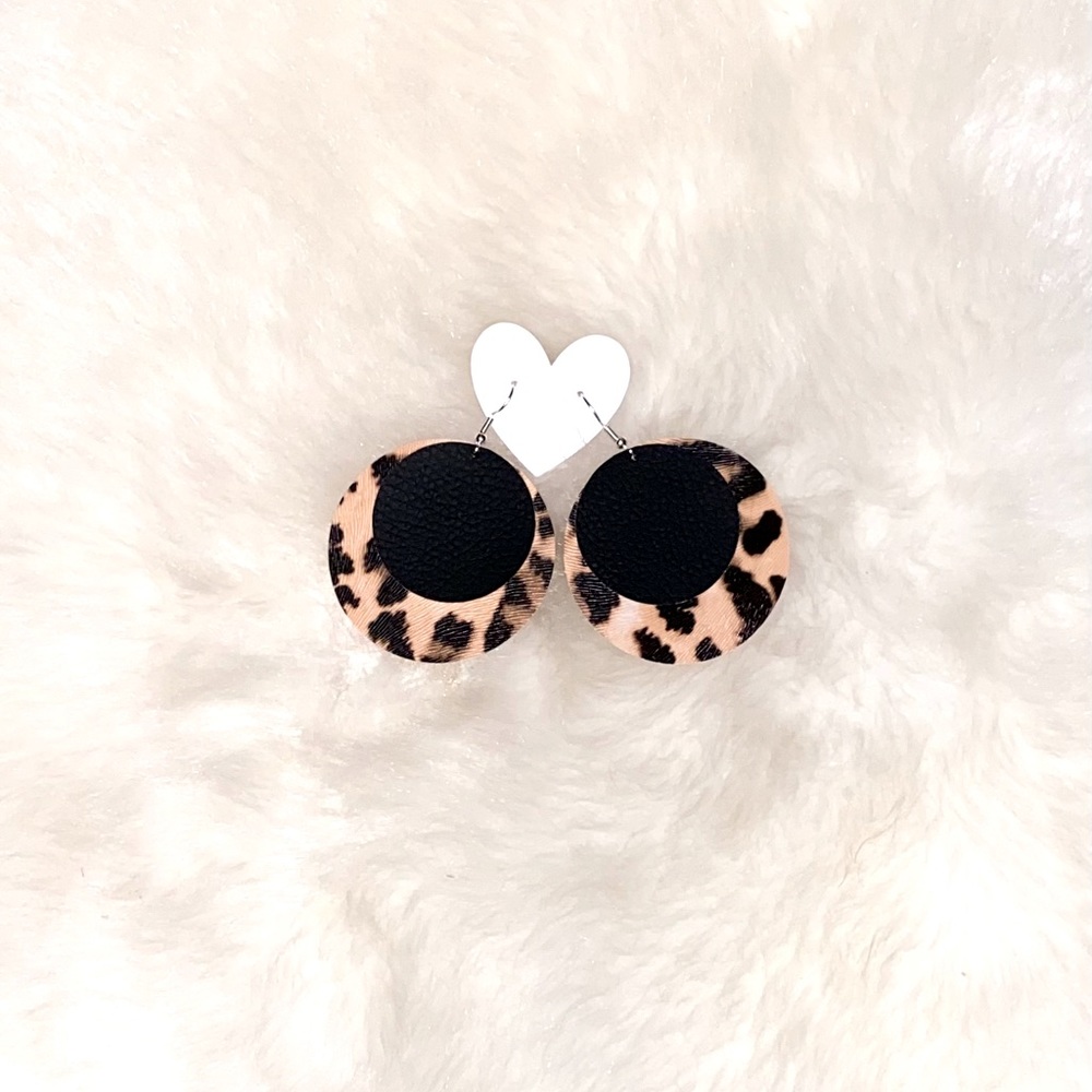 Faux leather earrings